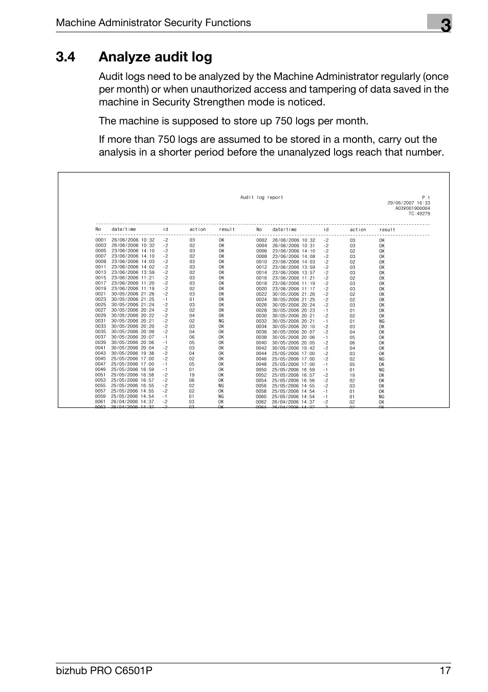 4 analyze audit log, Analyze audit log | Konica Minolta bizhub PRO C6501P User Manual | Page 25 / 32