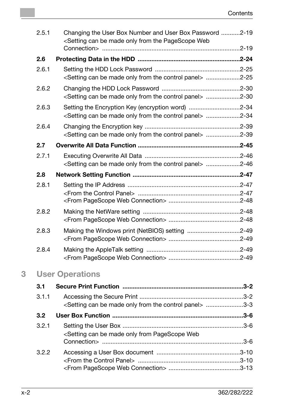 3user operations | Konica Minolta bizhub 282 User Manual | Page 3 / 90