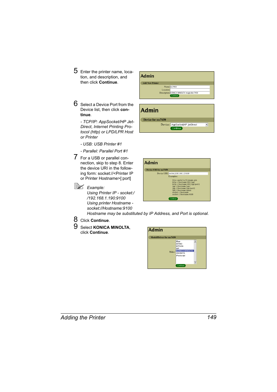 Konica Minolta magicolor 7450 II User Manual | Page 169 / 350