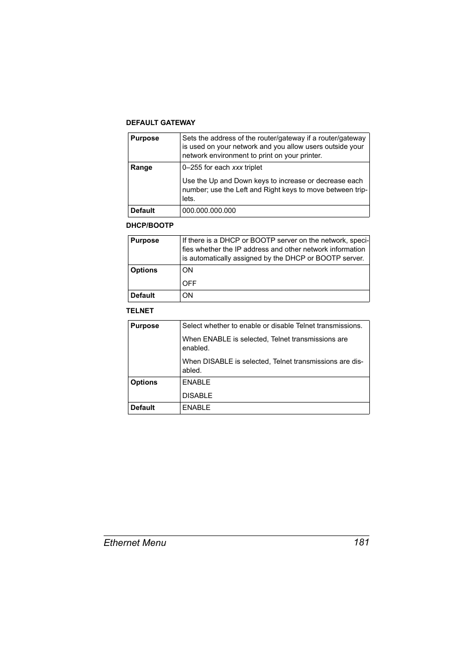 Ethernet menu 181 | Konica Minolta magicolor 7450 II User Manual | Page 201 / 350