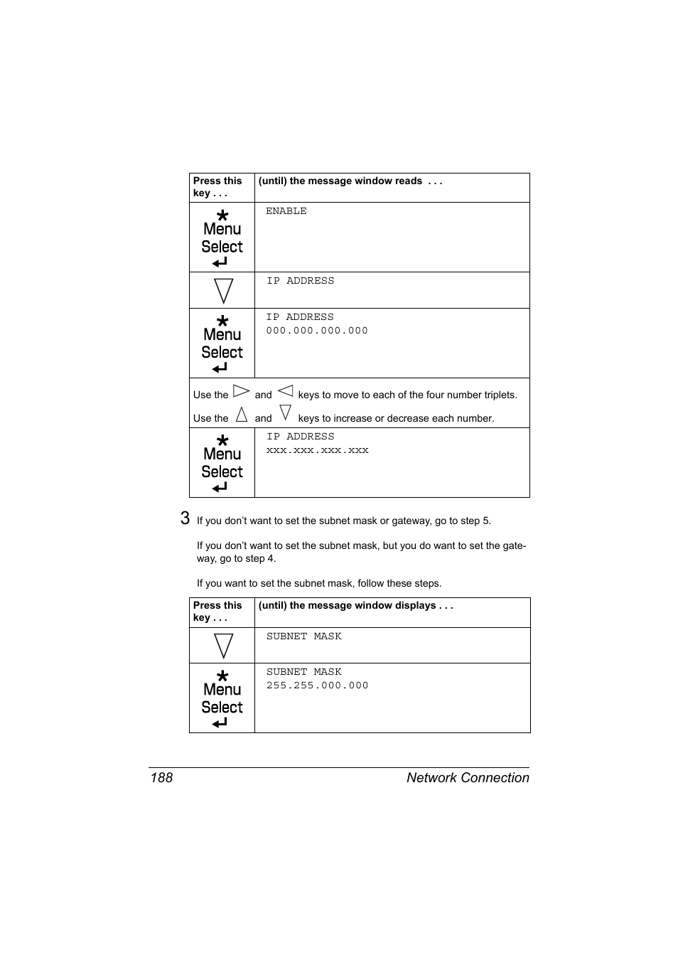 Network connection 188 | Konica Minolta magicolor 7450 II User Manual | Page 208 / 350