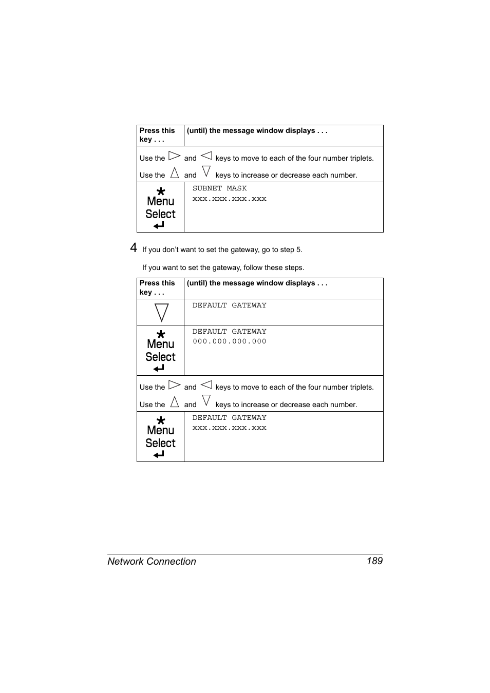 Network connection 189 | Konica Minolta magicolor 7450 II User Manual | Page 209 / 350