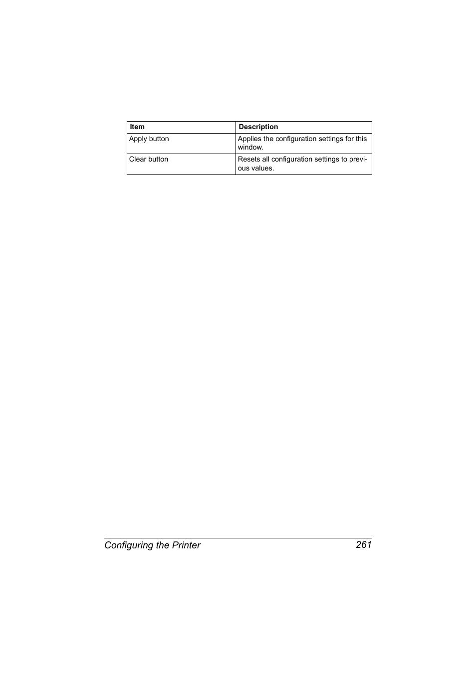 Configuring the printer 261 | Konica Minolta magicolor 7450 II User Manual | Page 281 / 350