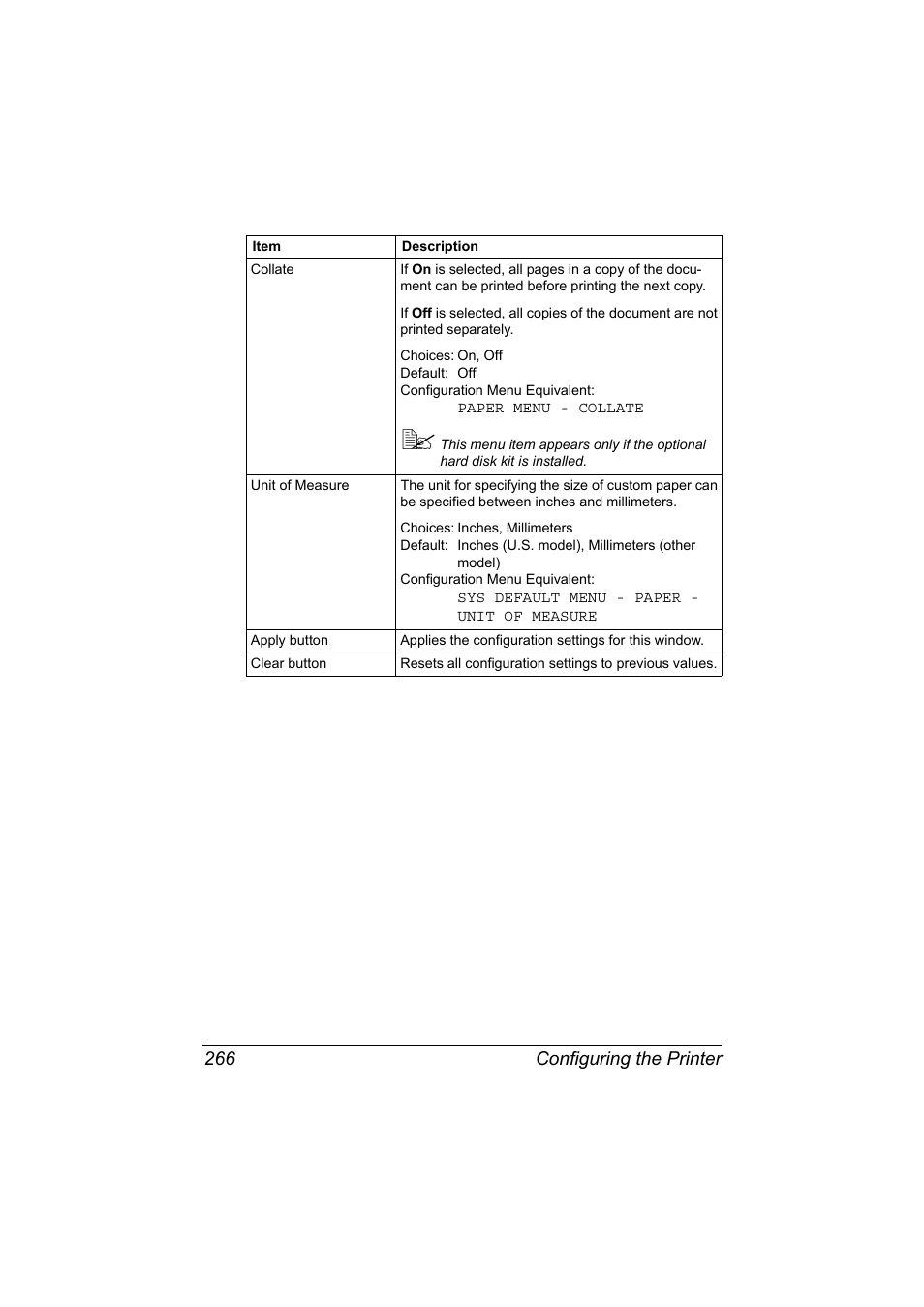 Configuring the printer 266 | Konica Minolta magicolor 7450 II User Manual | Page 286 / 350