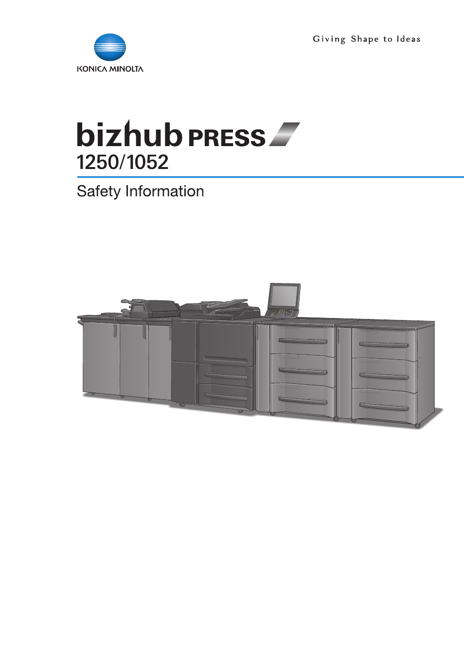 Konica Minolta bizhub PRESS 1250 User Manual | 52 pages