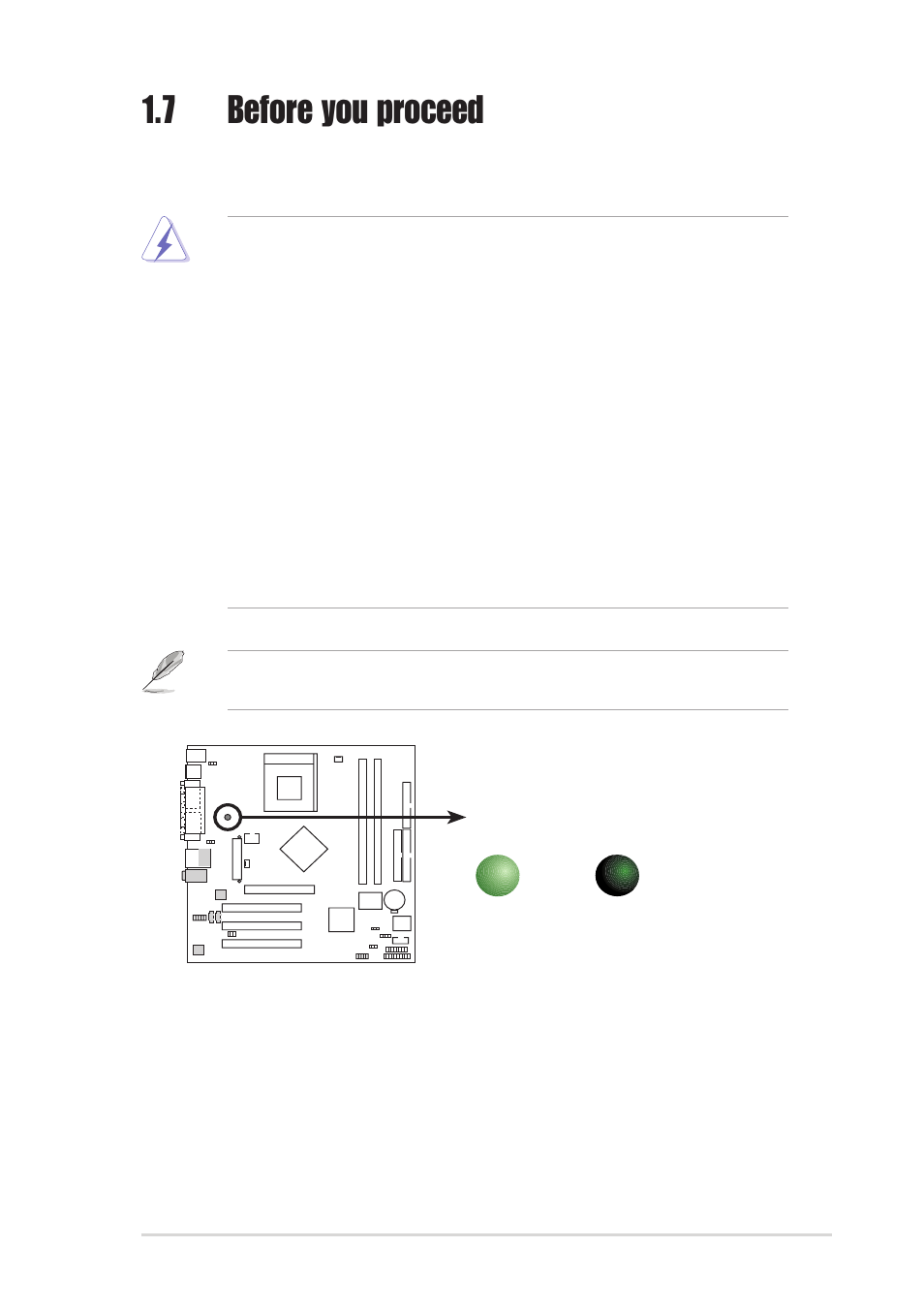 7 before you proceed | Asus Motherboard A7N8X-VM/400 User Manual | Page 19 / 64