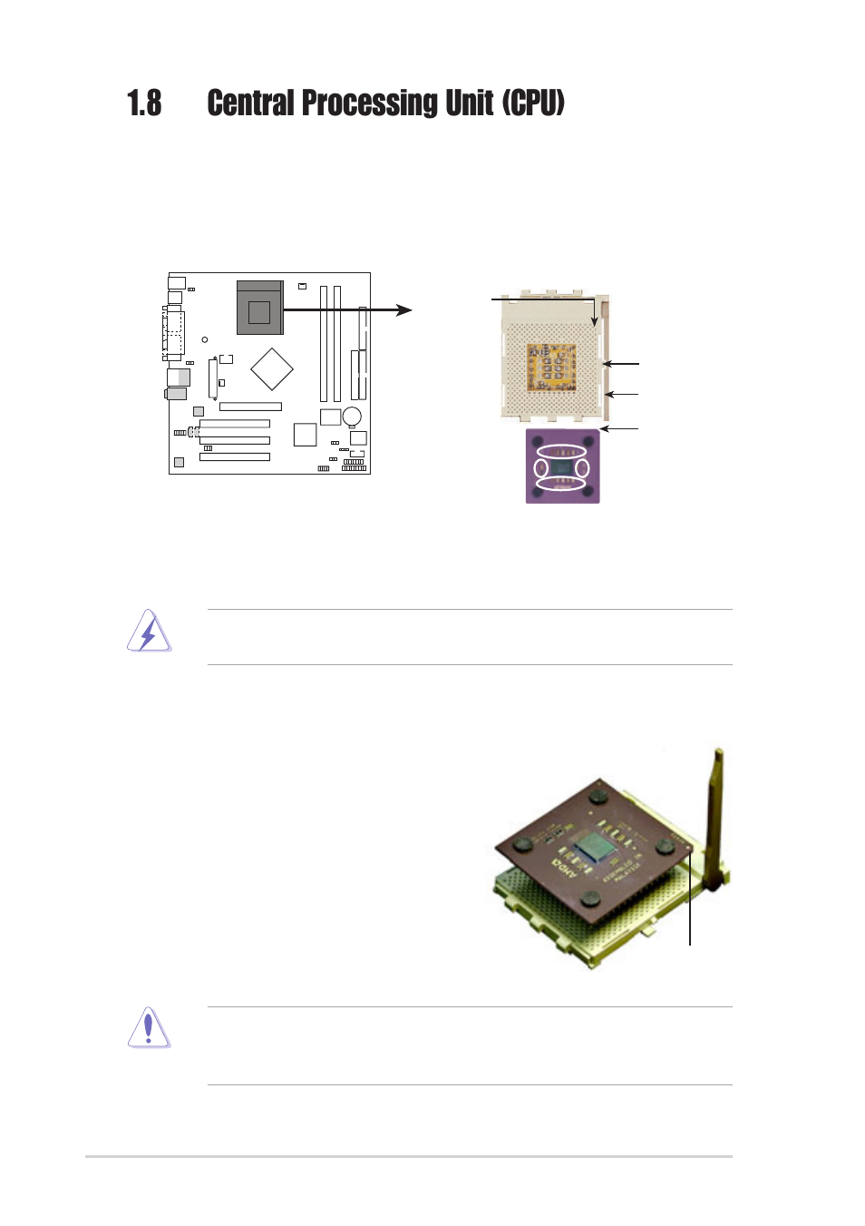 8 central processing unit (cpu), Installing the cpu | Asus Motherboard A7N8X-VM/400 User Manual | Page 20 / 64