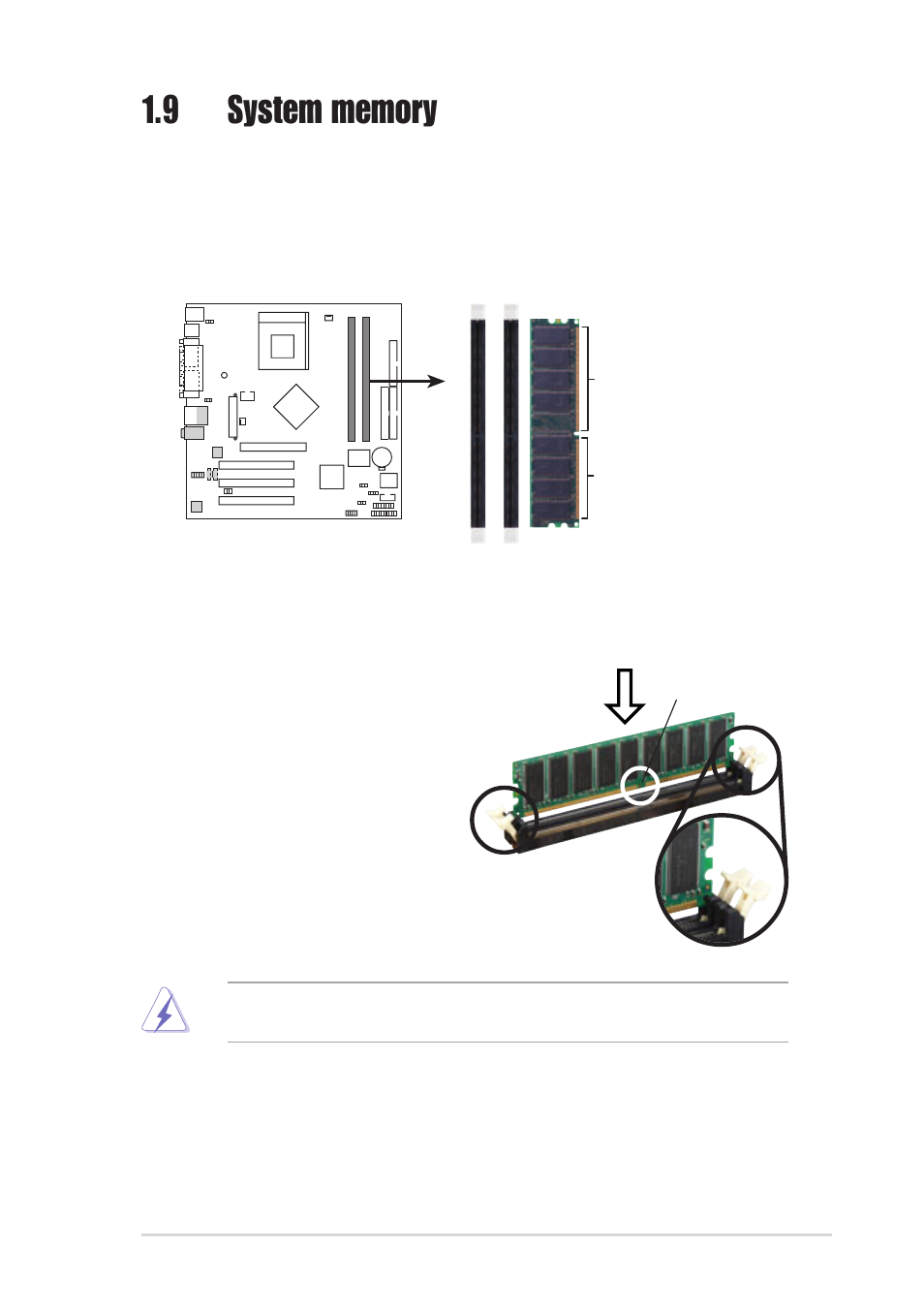 Installing a dimm | Asus Motherboard A7N8X-VM/400 User Manual | Page 21 / 64