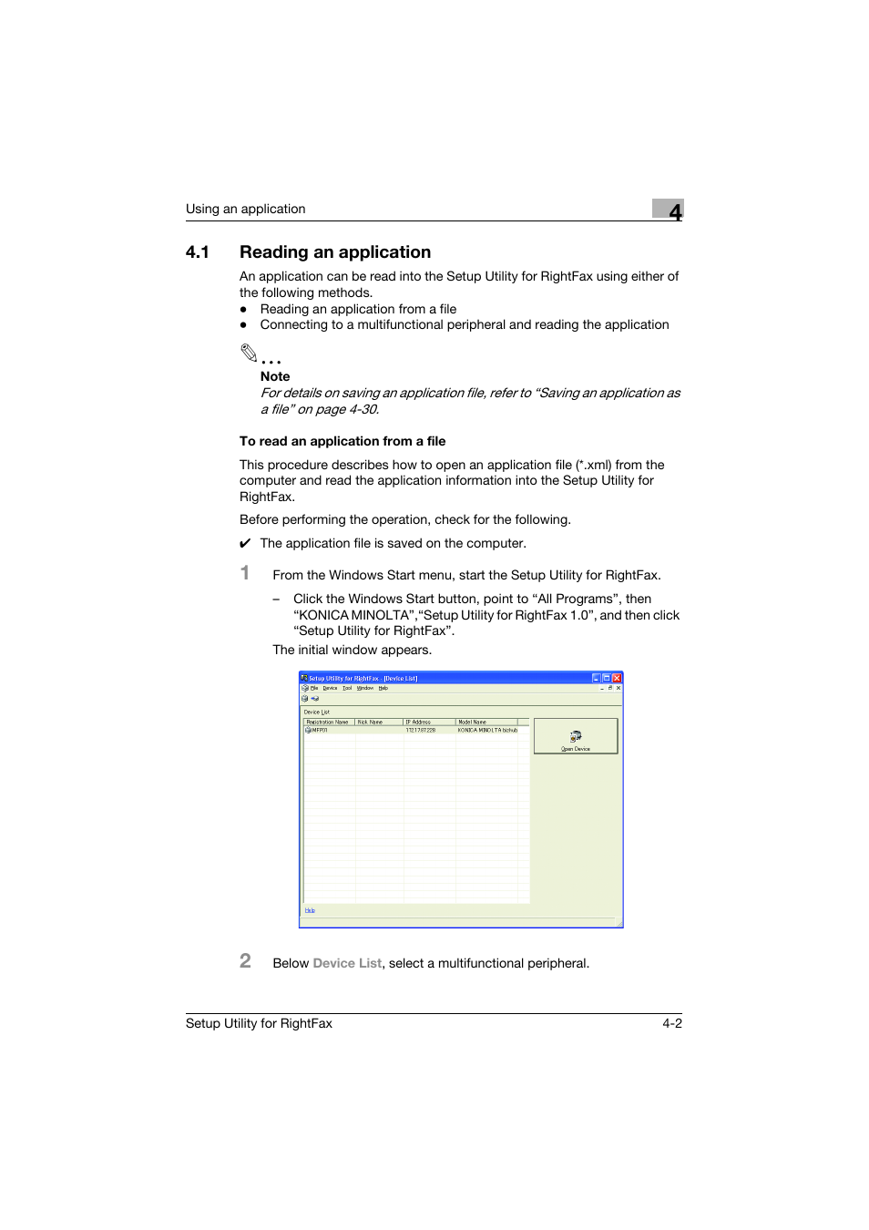 1 reading an application, To read an application from a file, Reading an application -2 | To read an application from a file -2 | Konica Minolta bizhub 751 User Manual | Page 16 / 65