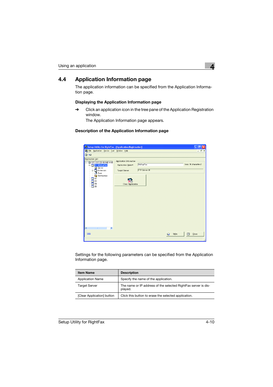 4 application information page | Konica Minolta bizhub 751 User Manual | Page 24 / 65