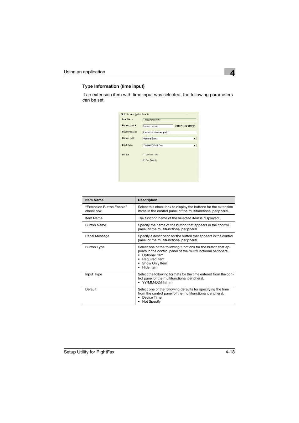 Type information (time input), Type information (time input) -18 | Konica Minolta bizhub 751 User Manual | Page 32 / 65