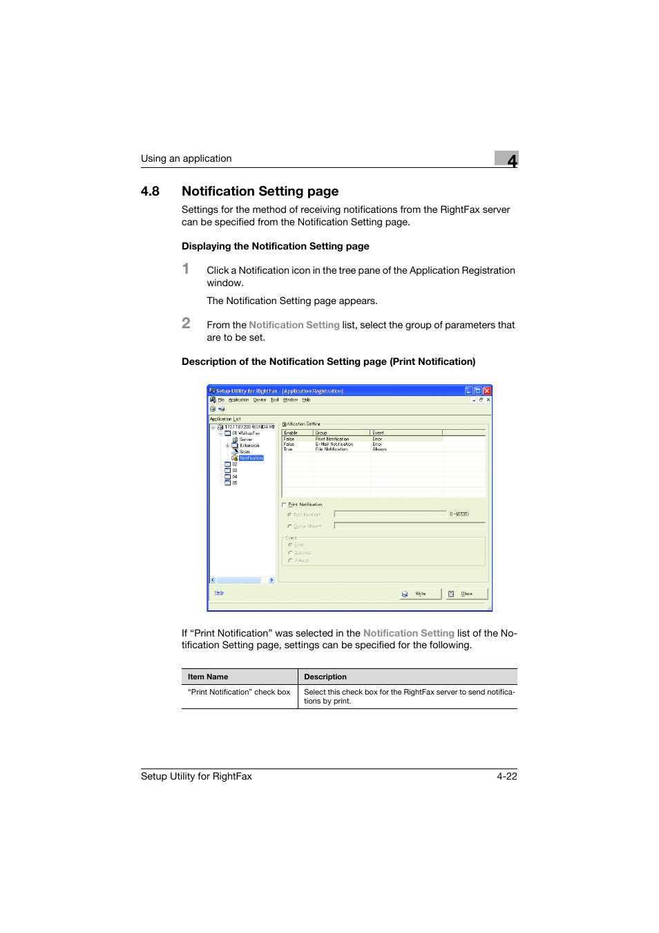 8 notification setting page | Konica Minolta bizhub 751 User Manual | Page 36 / 65