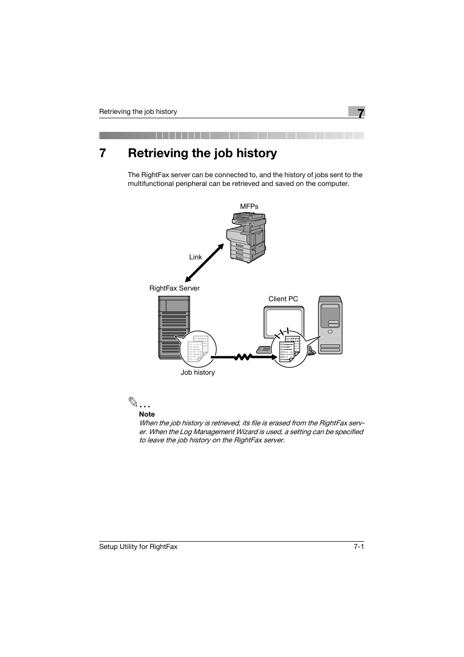 7 retrieving the job history, Retrieving the job history, 7retrieving the job history | Konica Minolta bizhub 751 User Manual | Page 54 / 65