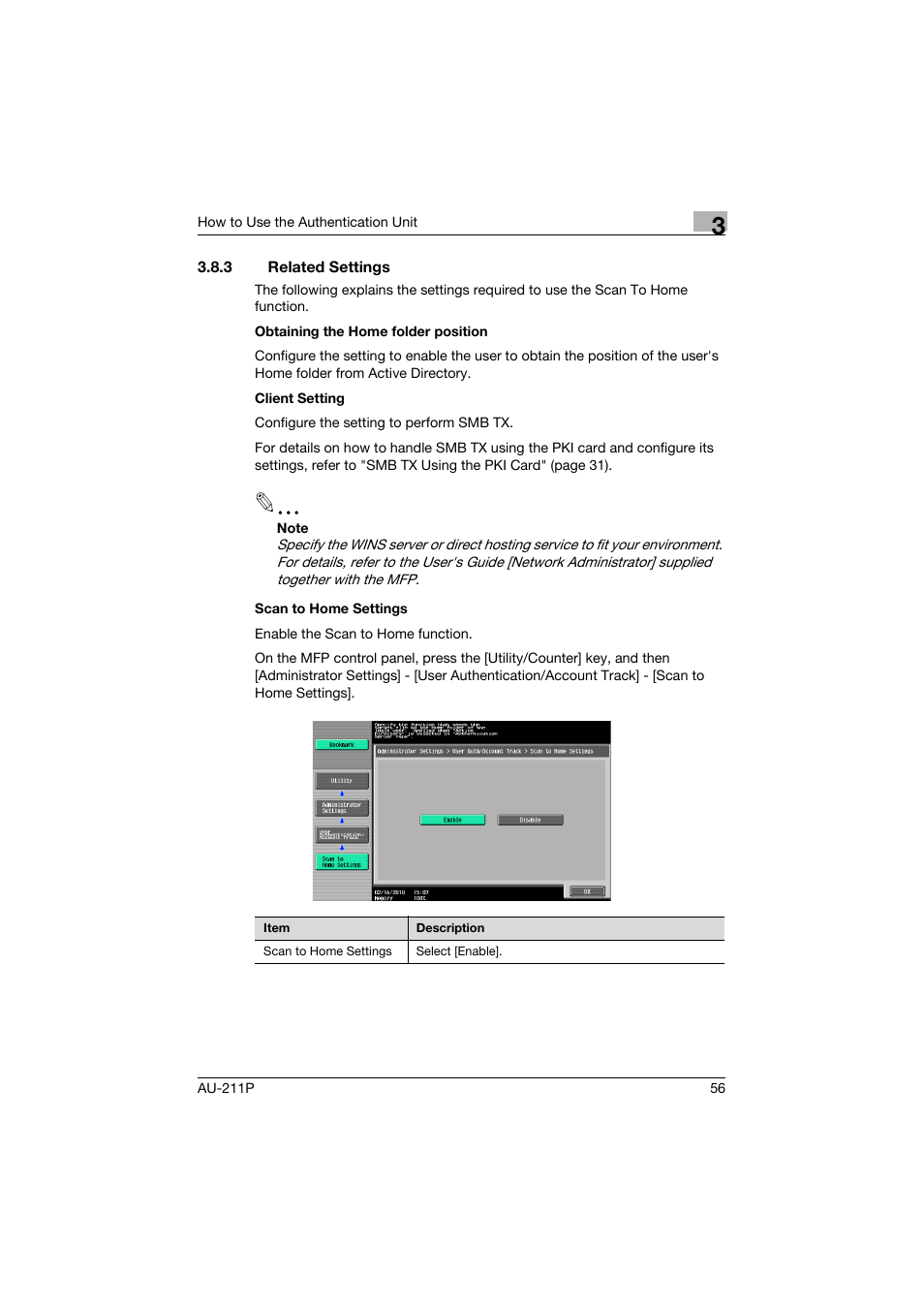 3 related settings, Related settings | Konica Minolta AU-211P User Manual | Page 57 / 65