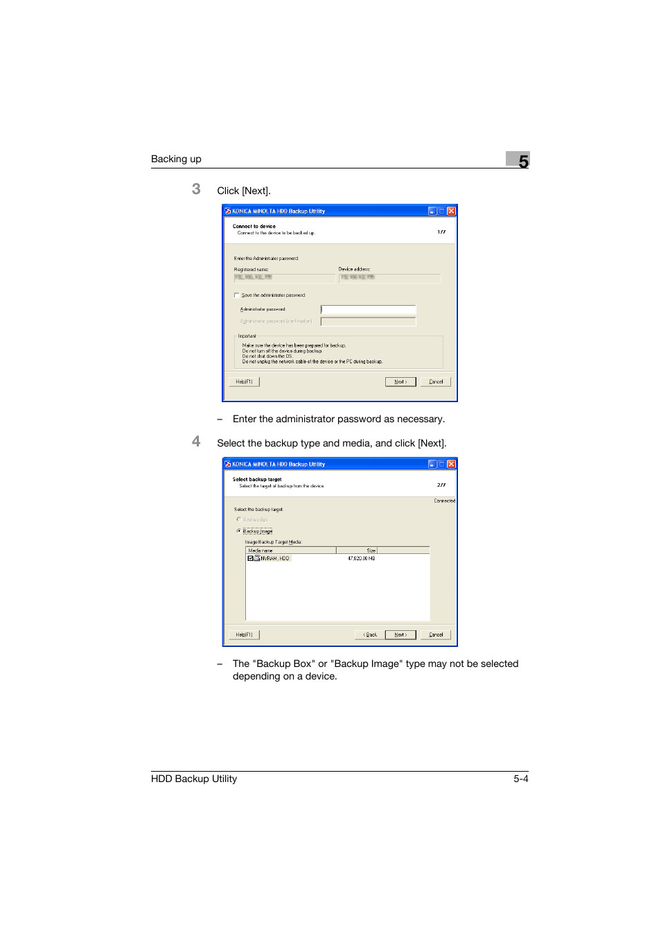Konica Minolta HDD Backup Utility User Manual | Page 17 / 30