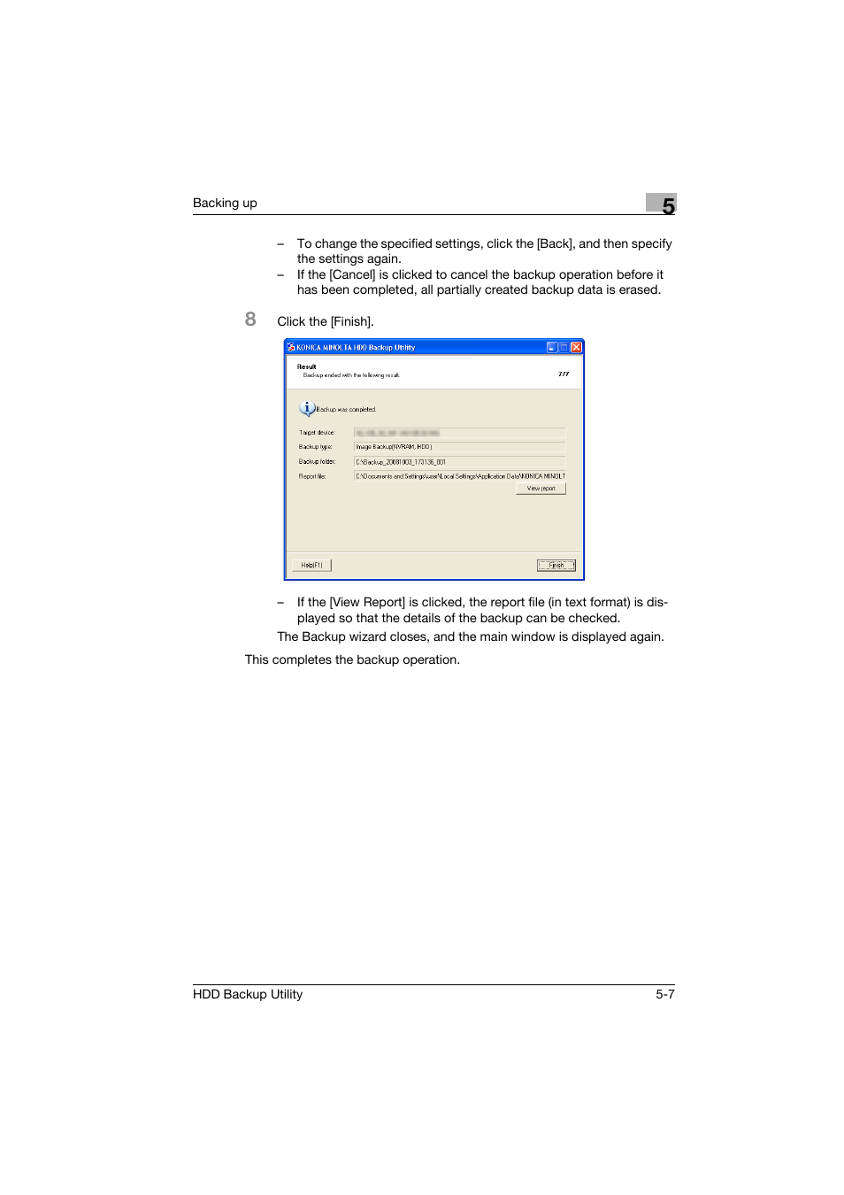 Konica Minolta HDD Backup Utility User Manual | Page 20 / 30