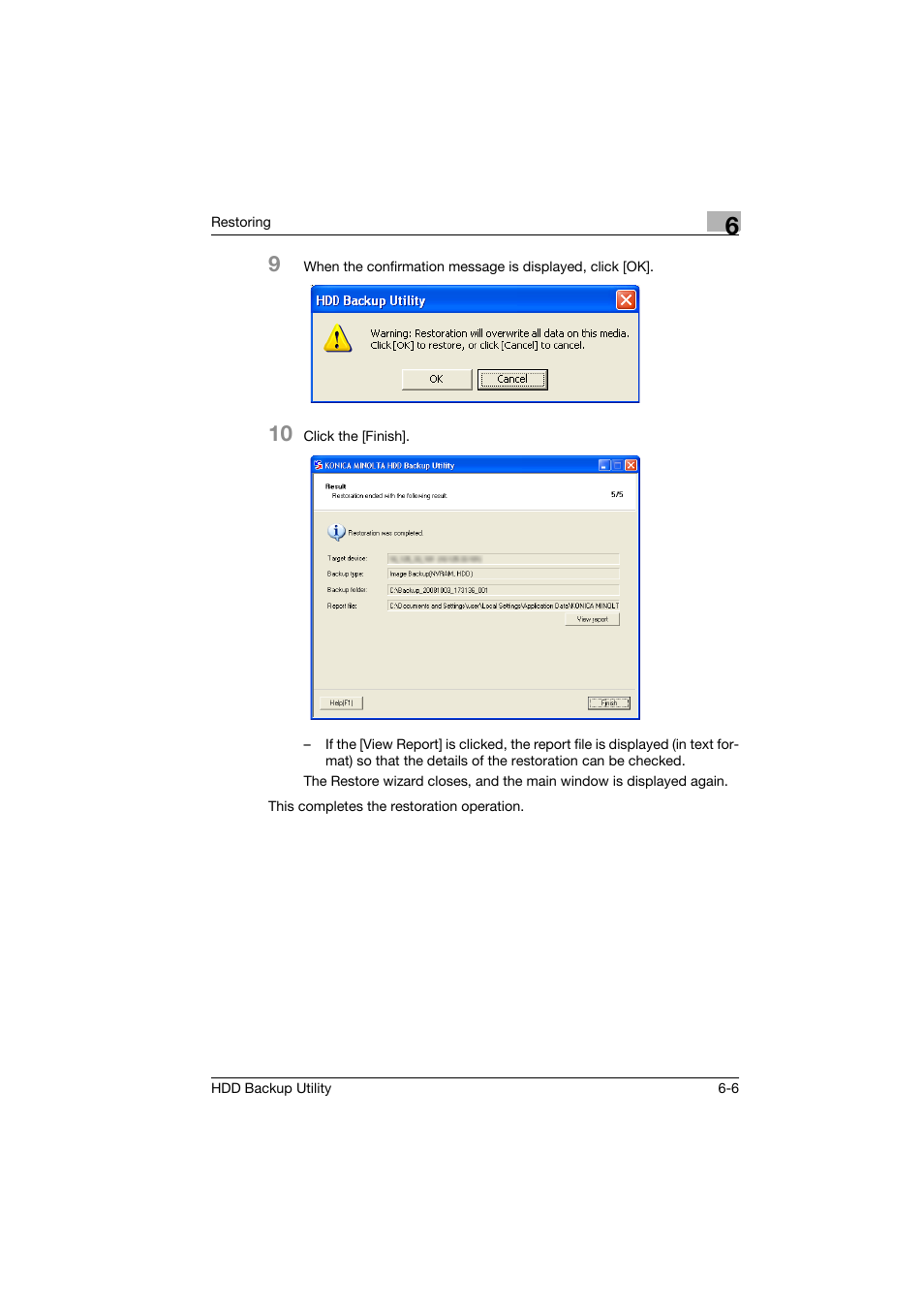 Konica Minolta HDD Backup Utility User Manual | Page 26 / 30