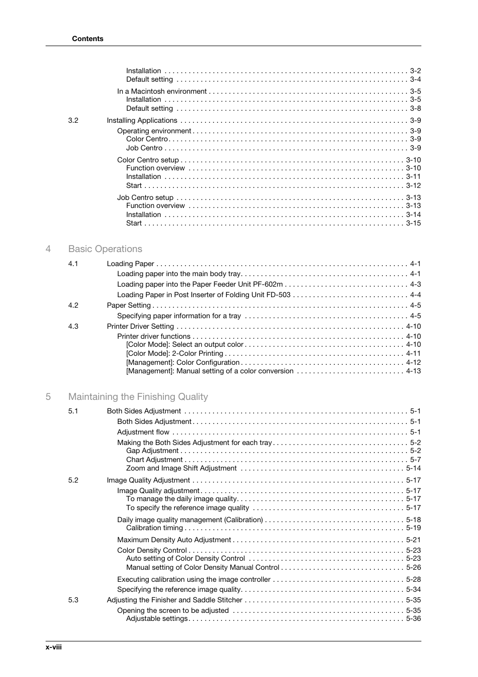 4basic operations, 5maintaining the finishing quality | Konica Minolta bizhub PRO C1060L User Manual | Page 10 / 143