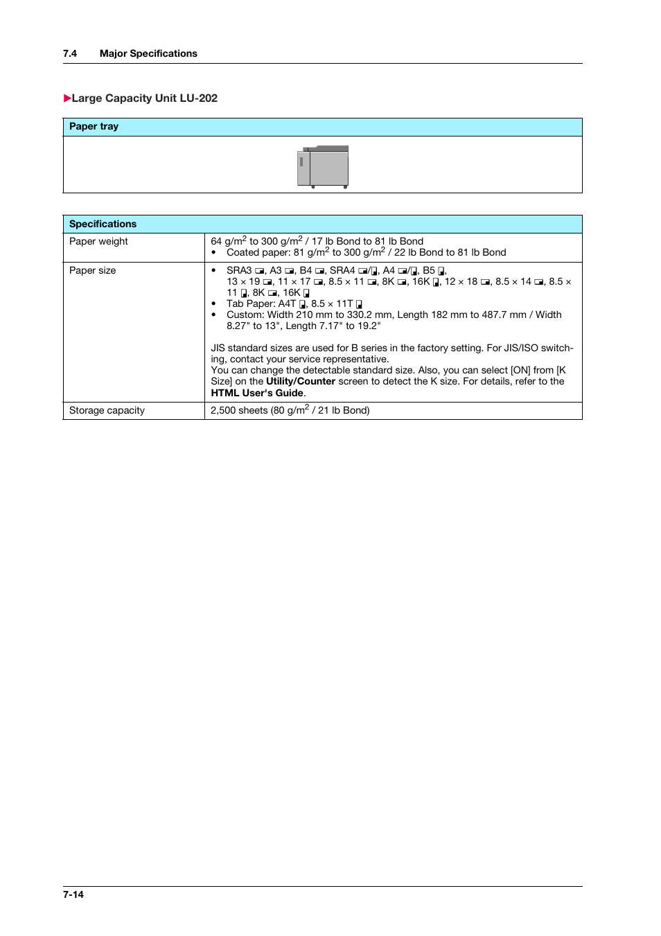 Large capacity unit lu-202, Large capacity unit lu-202 -14 | Konica Minolta bizhub PRO C1060L User Manual | Page 116 / 143