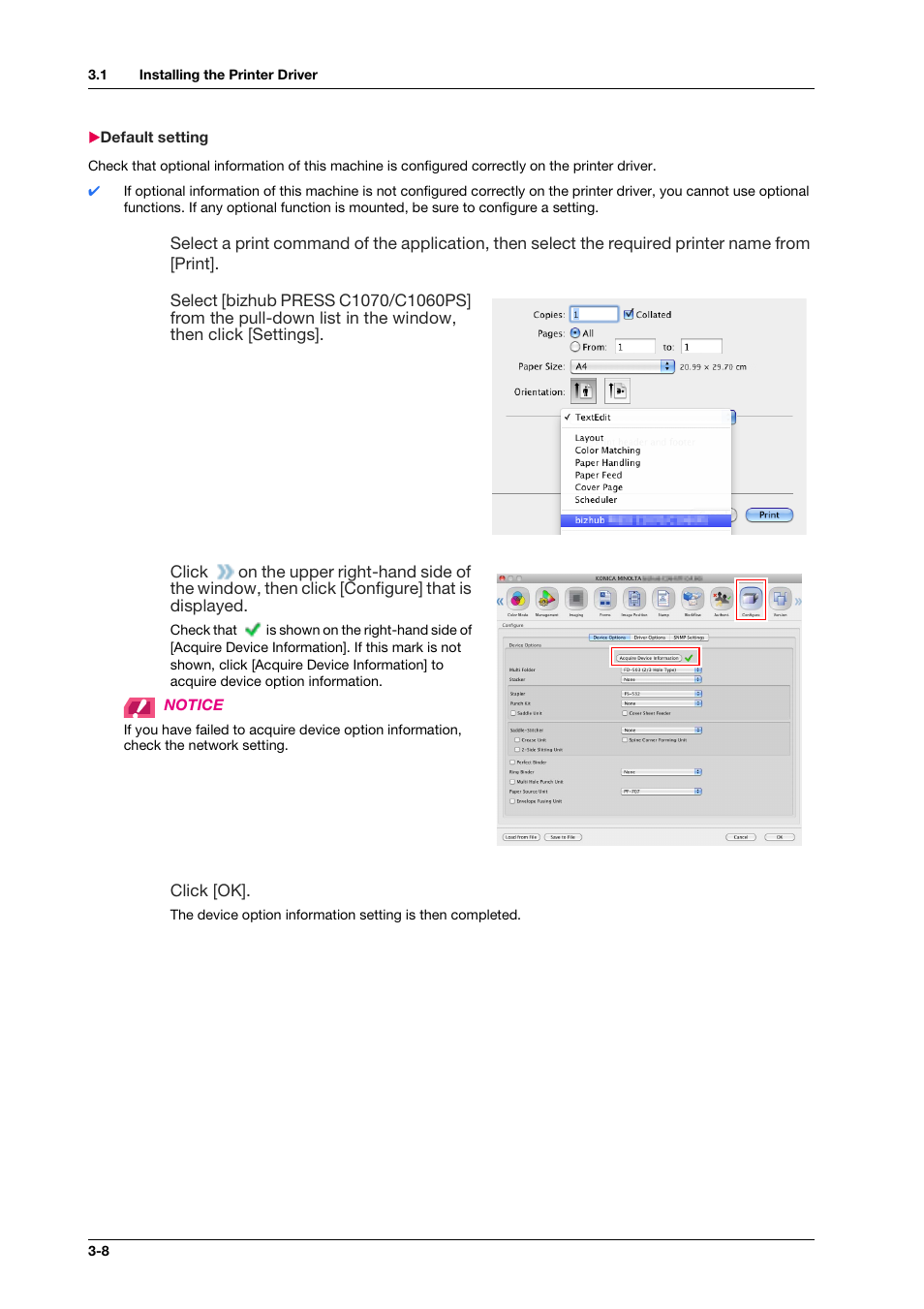 Default setting, Default setting -8 | Konica Minolta bizhub PRO C1060L User Manual | Page 30 / 143