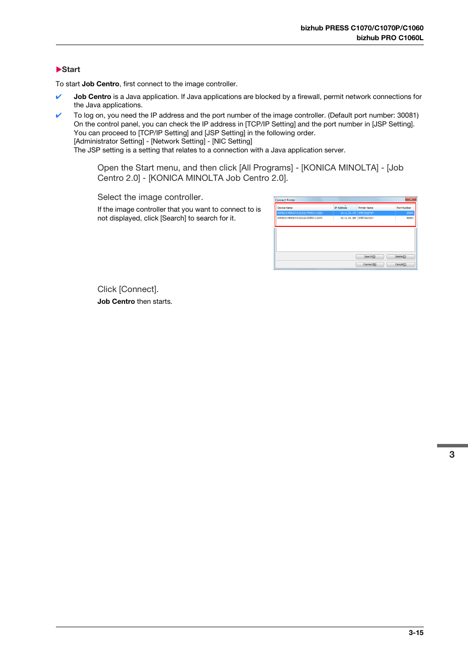 Start, Start -15 | Konica Minolta bizhub PRO C1060L User Manual | Page 37 / 143