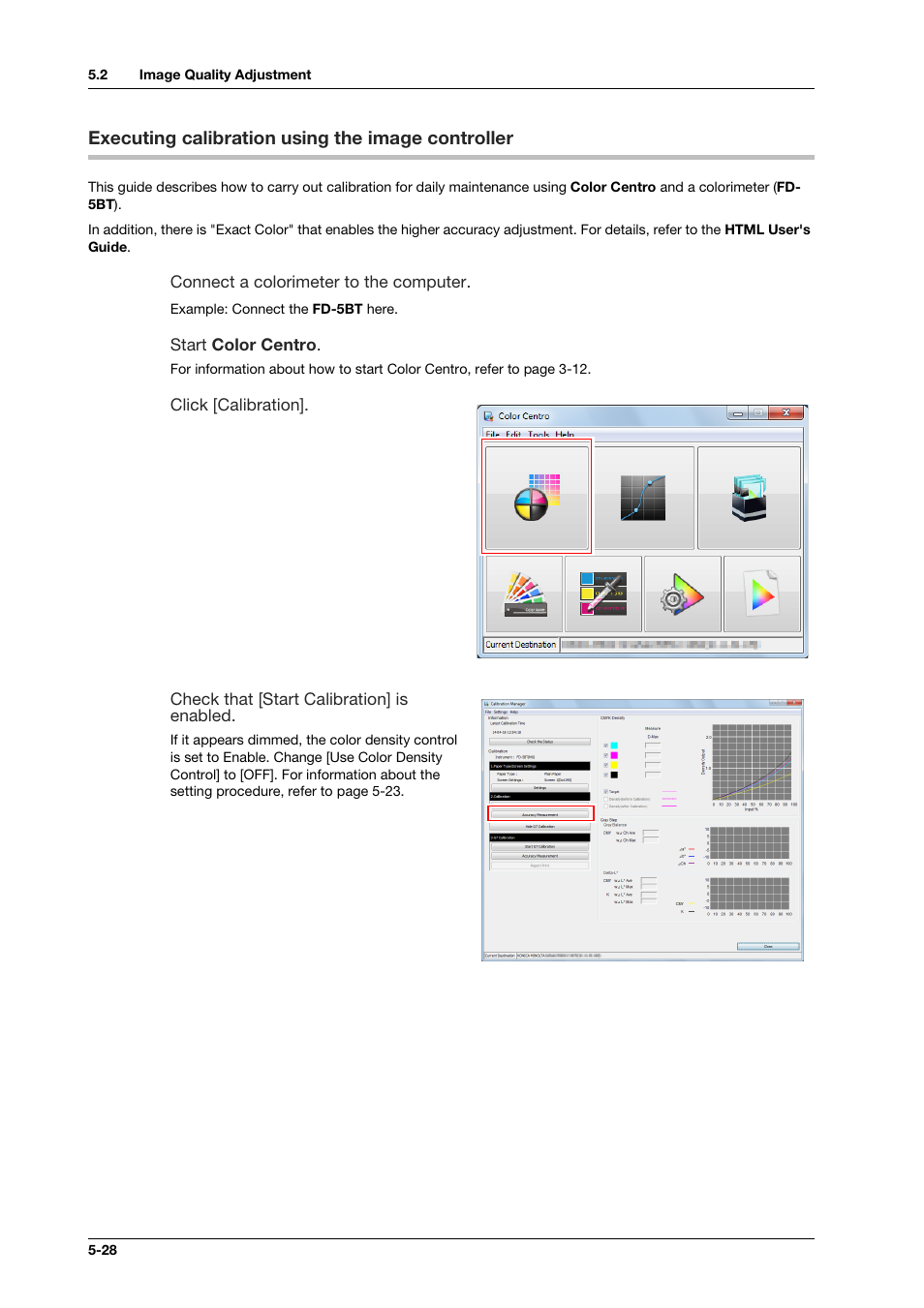 Executing calibration using the image controller | Konica Minolta bizhub PRO C1060L User Manual | Page 78 / 143