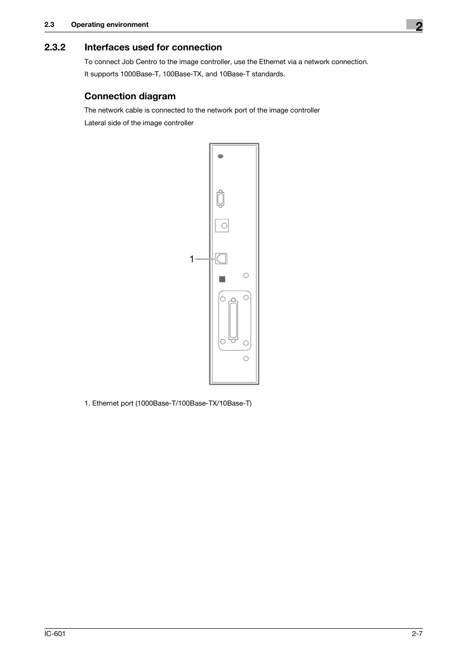 2 interfaces used for connection, Connection diagram | Konica Minolta bizhub PRESS C7000P User Manual | Page 15 / 105