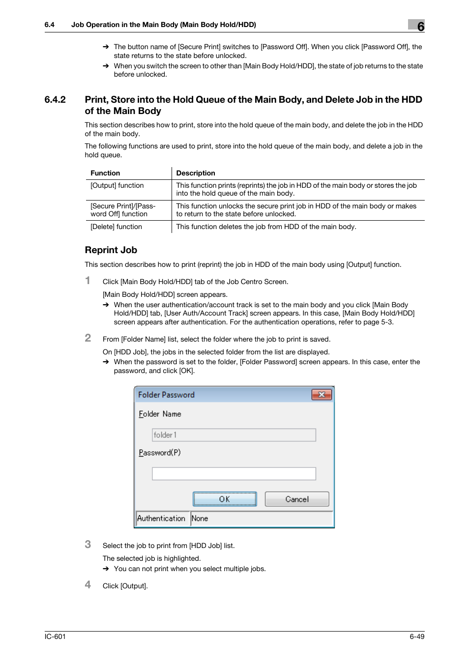Reprint job | Konica Minolta bizhub PRESS C7000P User Manual | Page 87 / 105