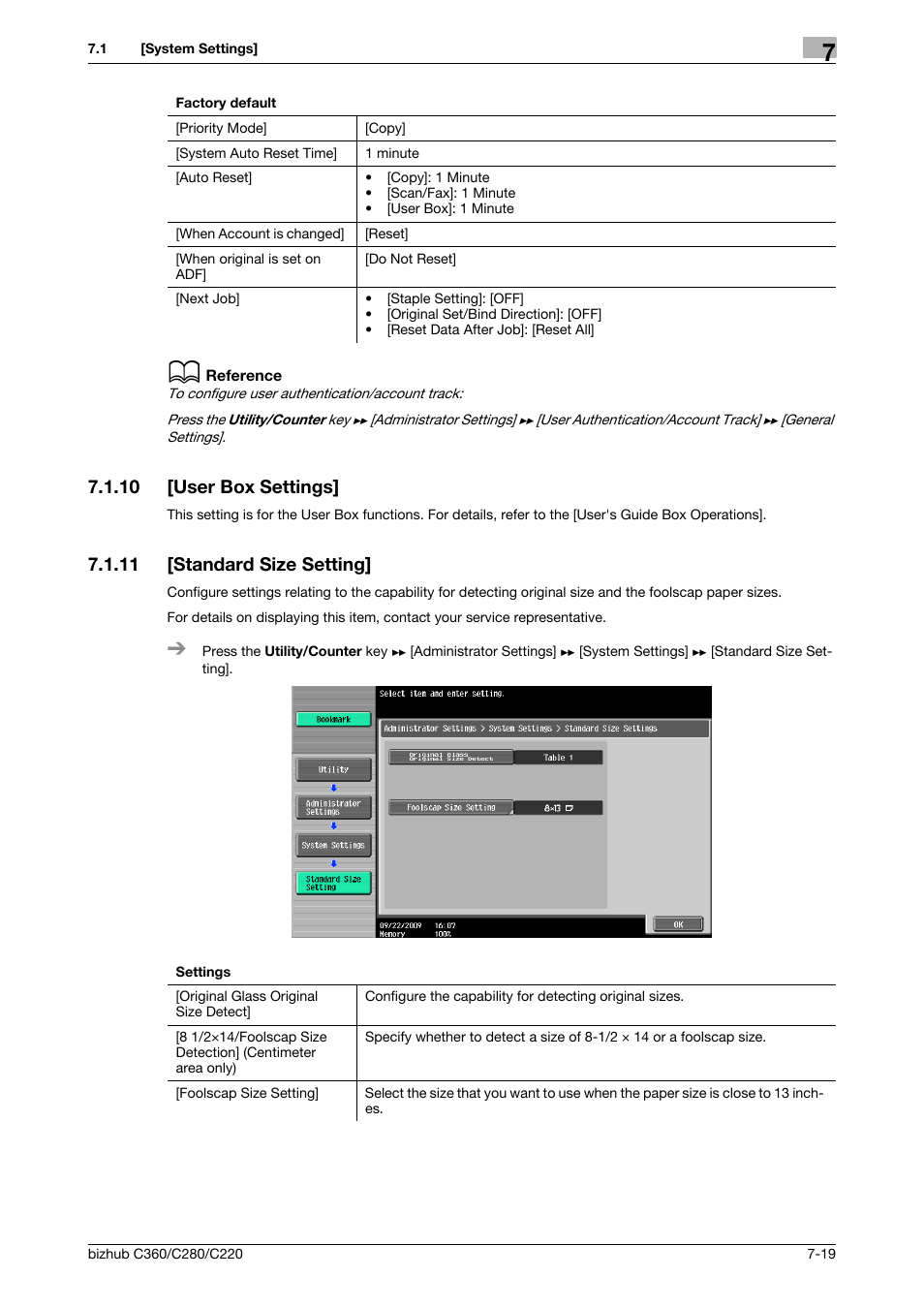 10 [user box settings, 11 [standard size setting, User box settings] -19 | Standard size setting] -19 | Konica Minolta BIZHUB C360 User Manual | Page 156 / 285