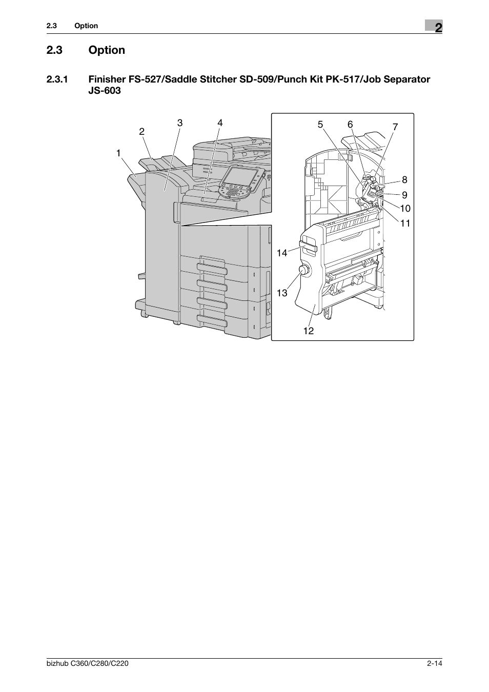 3 option, Option -14 | Konica Minolta BIZHUB C360 User Manual | Page 26 / 285