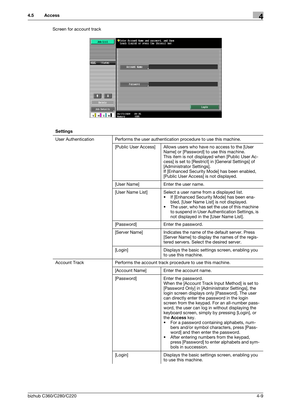 Konica Minolta BIZHUB C360 User Manual | Page 46 / 285