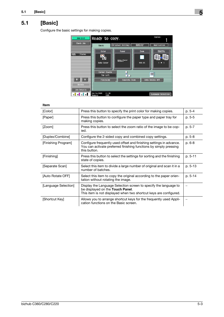 1 [basic, Basic] -3, P. 5-3 | Konica Minolta BIZHUB C360 User Manual | Page 60 / 285