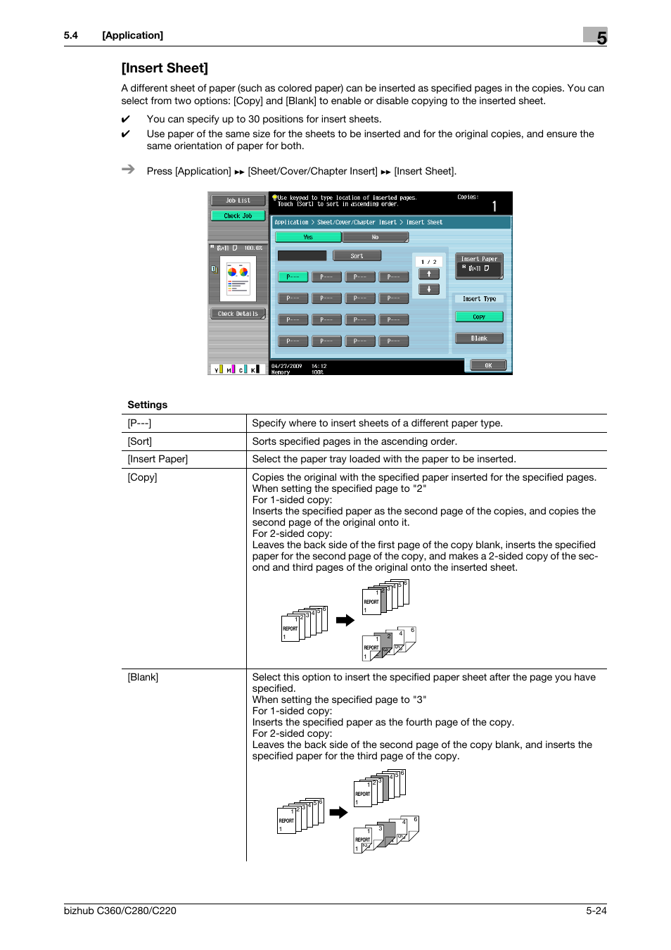 Insert sheet, Insert sheet] -24 | Konica Minolta BIZHUB C360 User Manual | Page 81 / 285