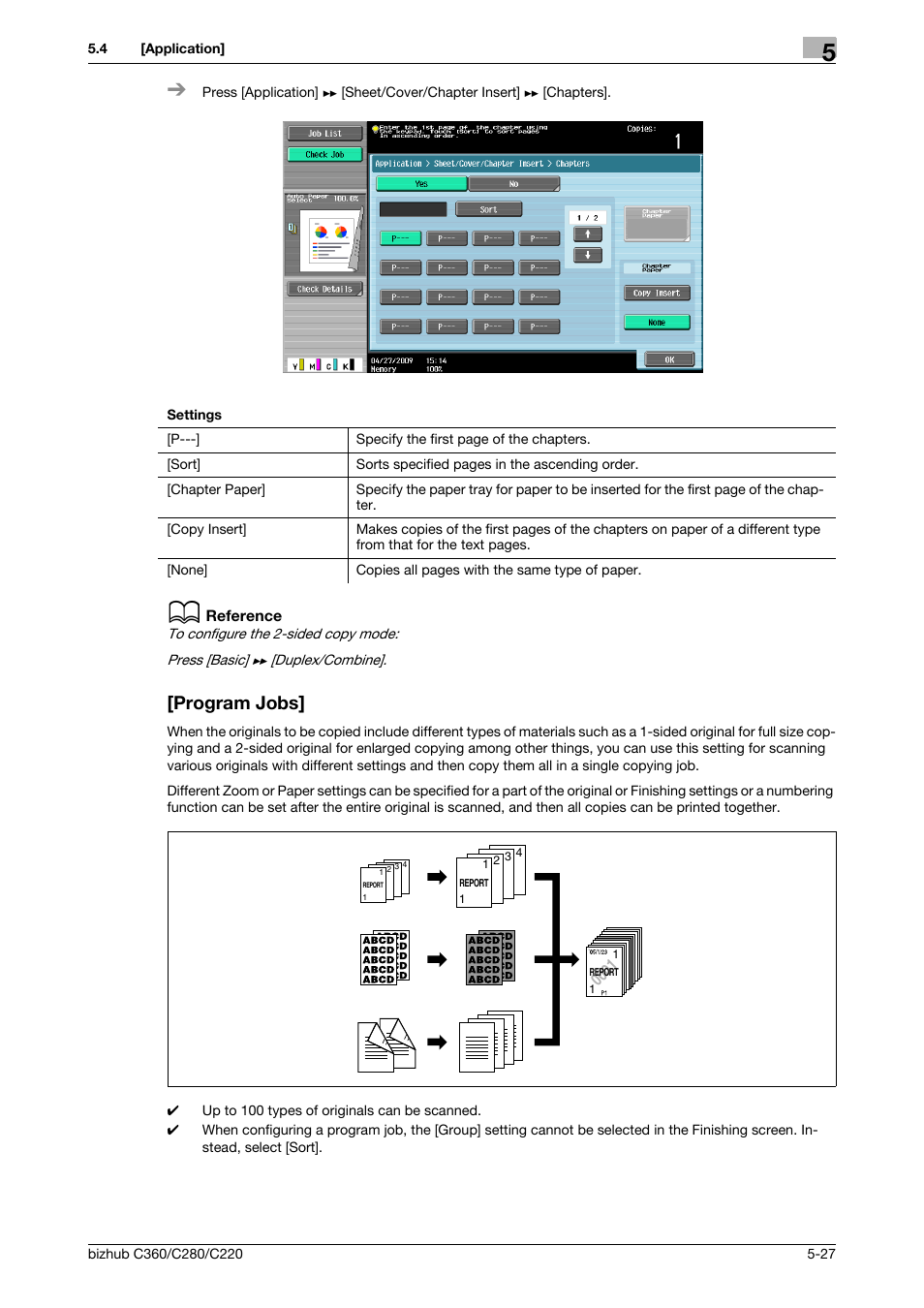 Program jobs, Program jobs] -27 | Konica Minolta BIZHUB C360 User Manual | Page 84 / 285