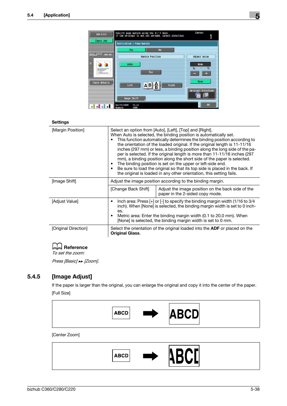 5 [image adjust, Image adjust] -38, P. 5-38 | Konica Minolta BIZHUB C360 User Manual | Page 95 / 285