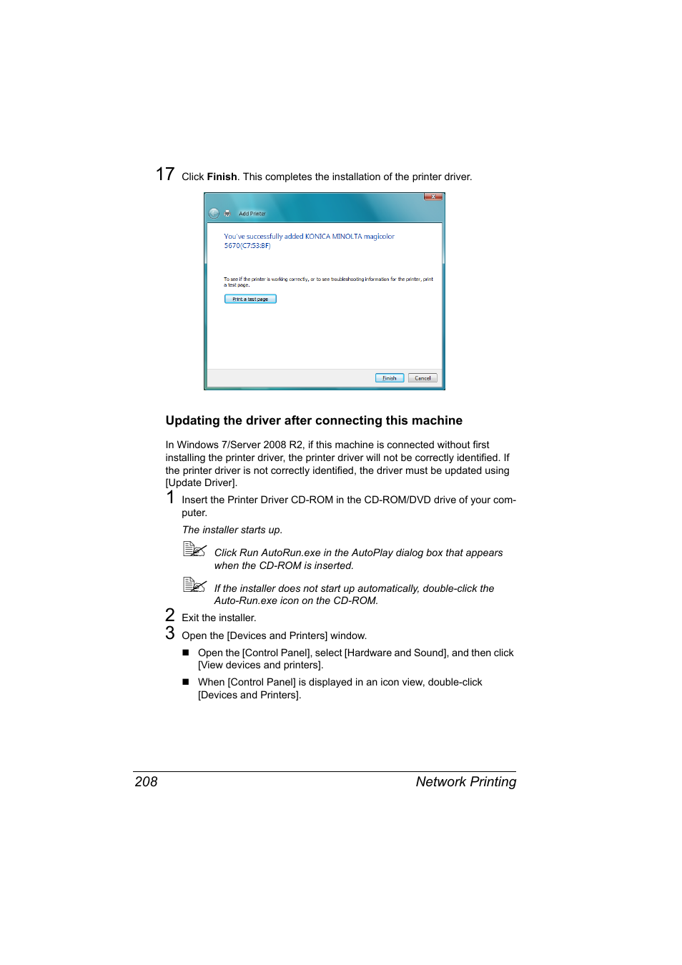 Updating the driver after connecting this machine | Konica Minolta magicolor 5650 User Manual | Page 228 / 430