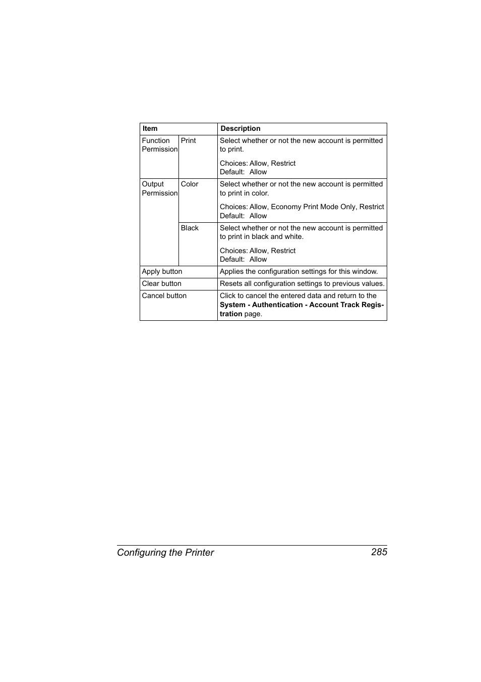 Configuring the printer 285 | Konica Minolta magicolor 5650 User Manual | Page 305 / 430