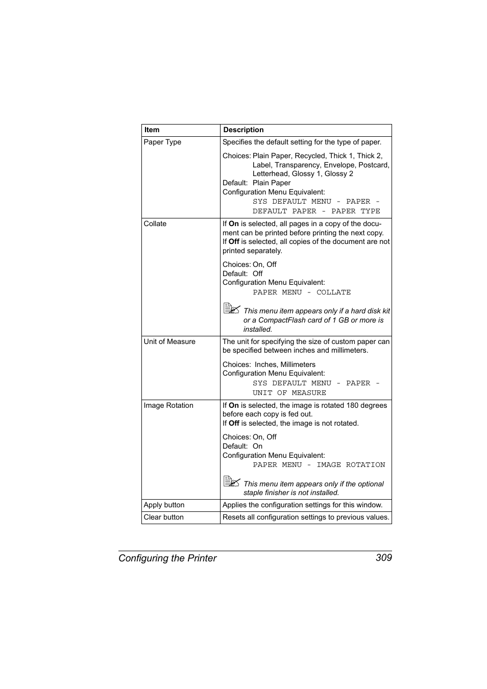 Configuring the printer 309 | Konica Minolta magicolor 5650 User Manual | Page 329 / 430