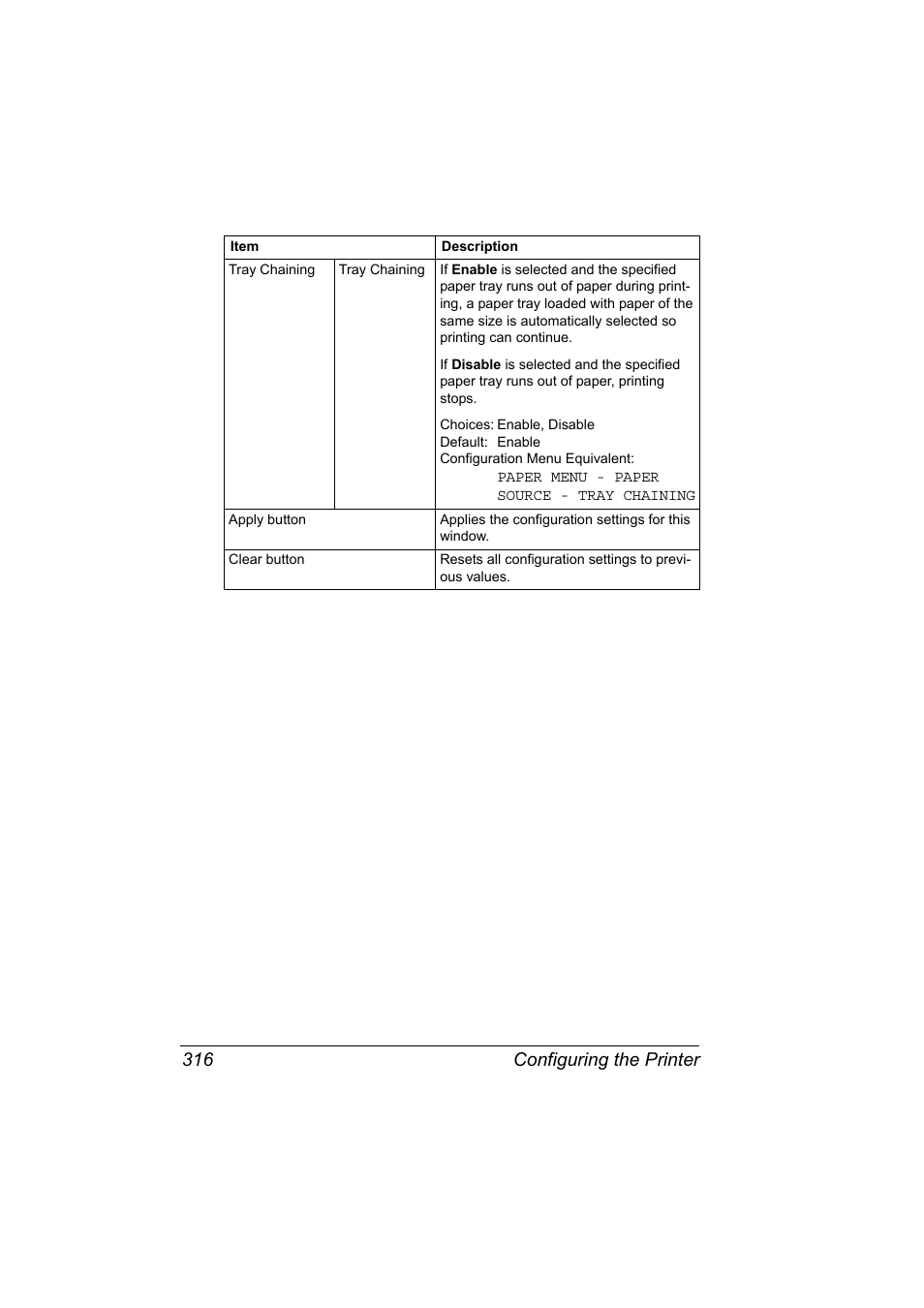 Configuring the printer 316 | Konica Minolta magicolor 5650 User Manual | Page 336 / 430