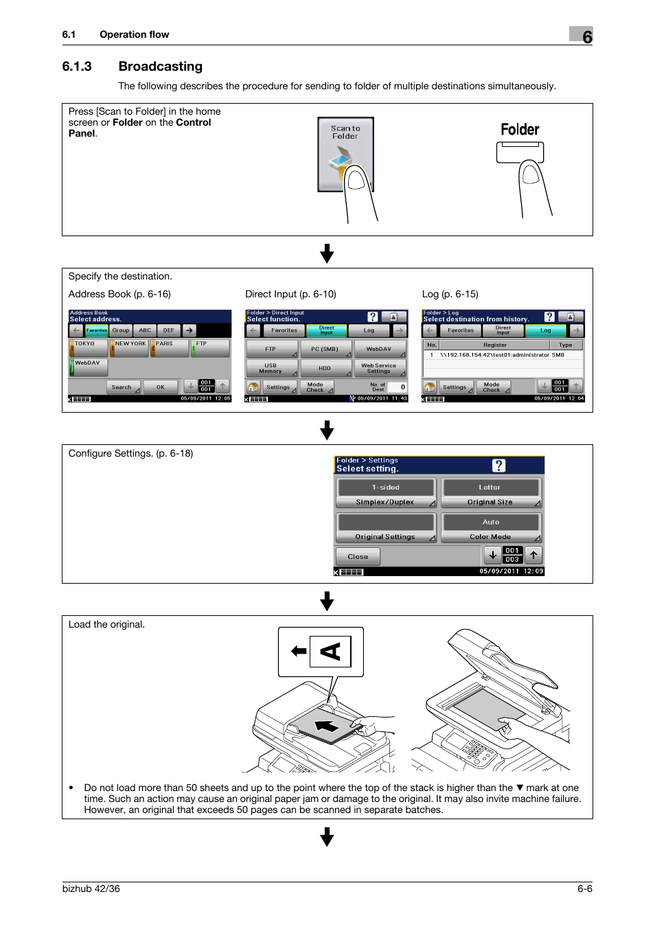 3 broadcasting, Broadcasting -6 | Konica Minolta bizhub 42 User Manual | Page 73 / 158