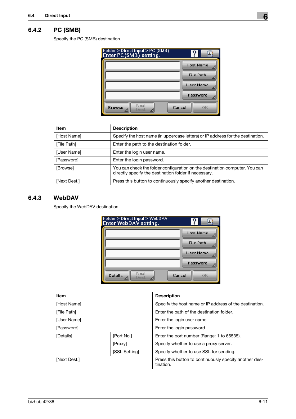 2 pc (smb), 3 webdav, Pc (smb) -11 | Webdav -11 | Konica Minolta bizhub 42 User Manual | Page 78 / 158