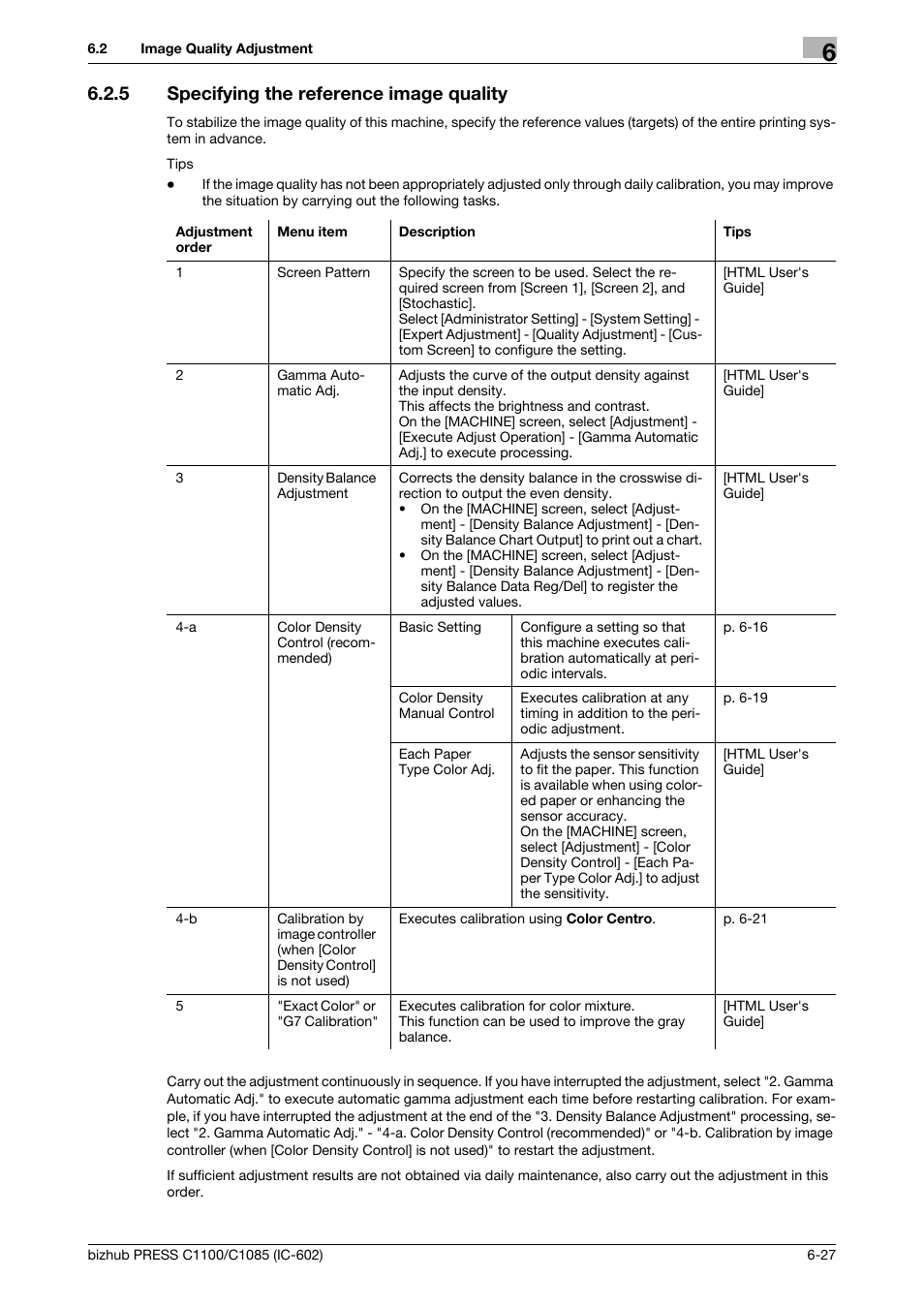 5 specifying the reference image quality, Specifying the reference image quality -27 | Konica Minolta bizhub PRESS C1085 User Manual | Page 75 / 130