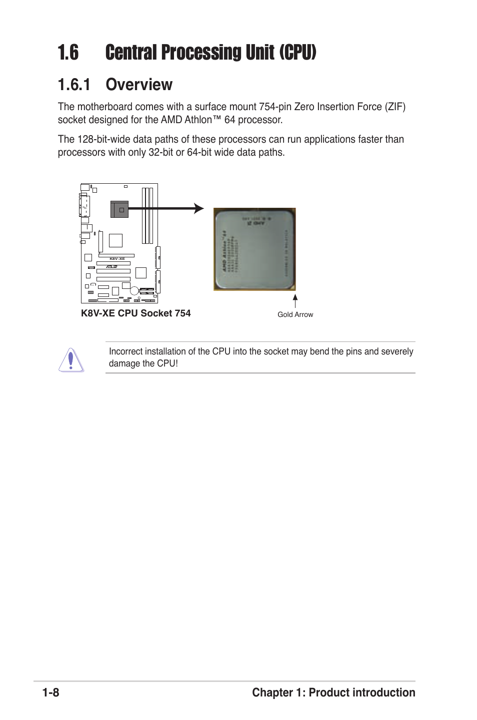 6 central processing unit (cpu), 1 overview | Asus K8V-XE User Manual | Page 20 / 86