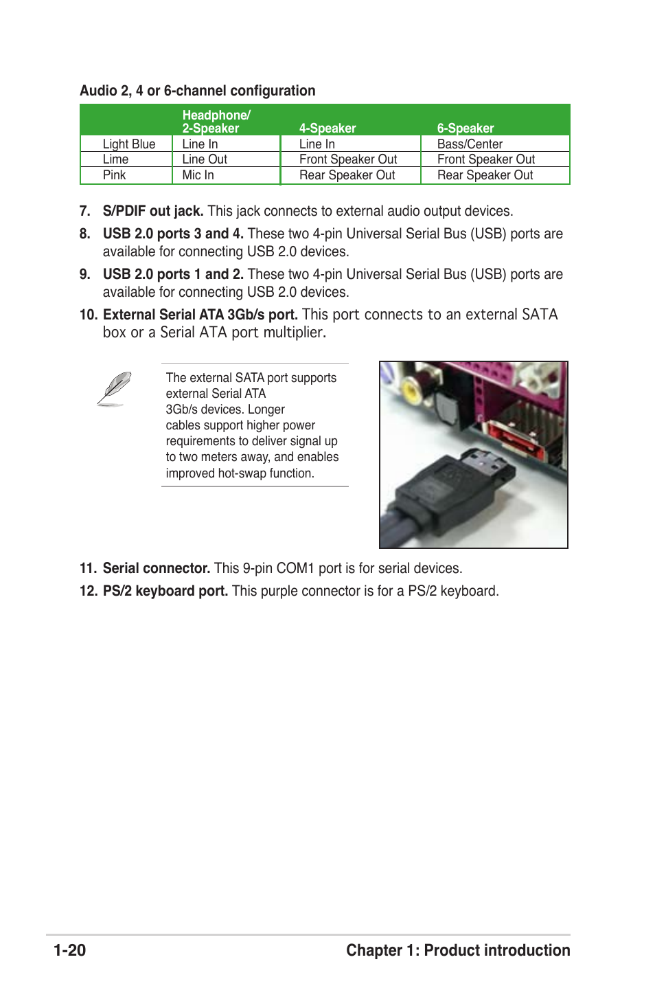 20 chapter 1: product introduction | Asus K8V-XE User Manual | Page 32 / 86