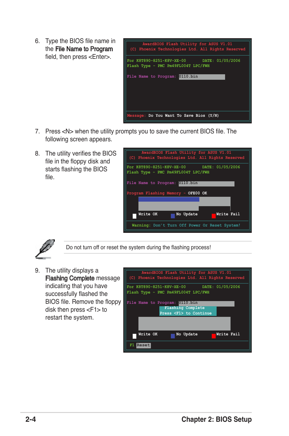 4 chapter 2: bios setup | Asus K8V-XE User Manual | Page 42 / 86