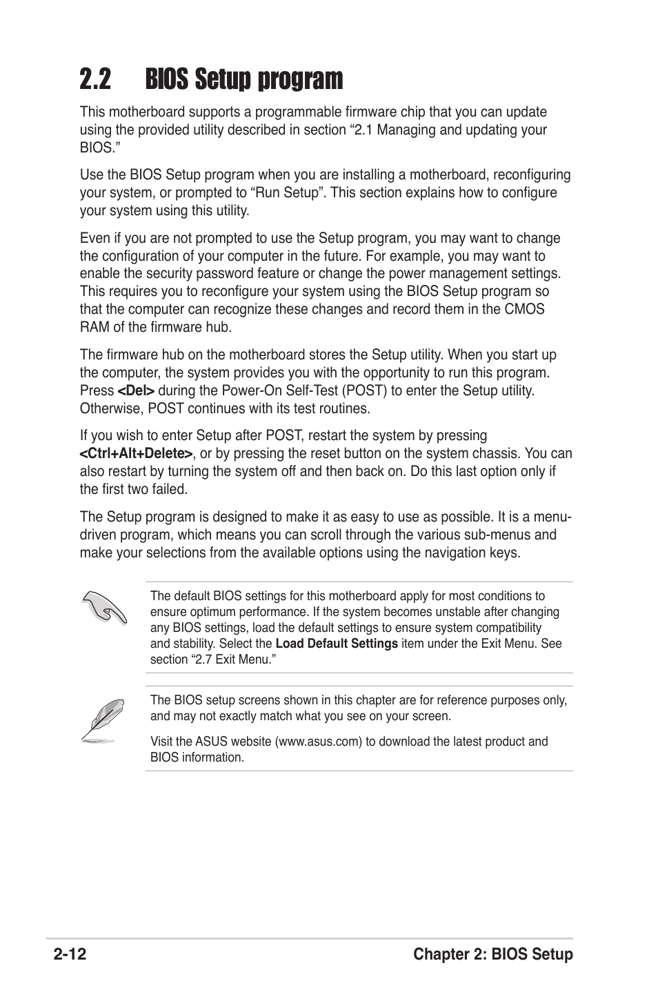 2 bios setup program | Asus K8V-XE User Manual | Page 50 / 86