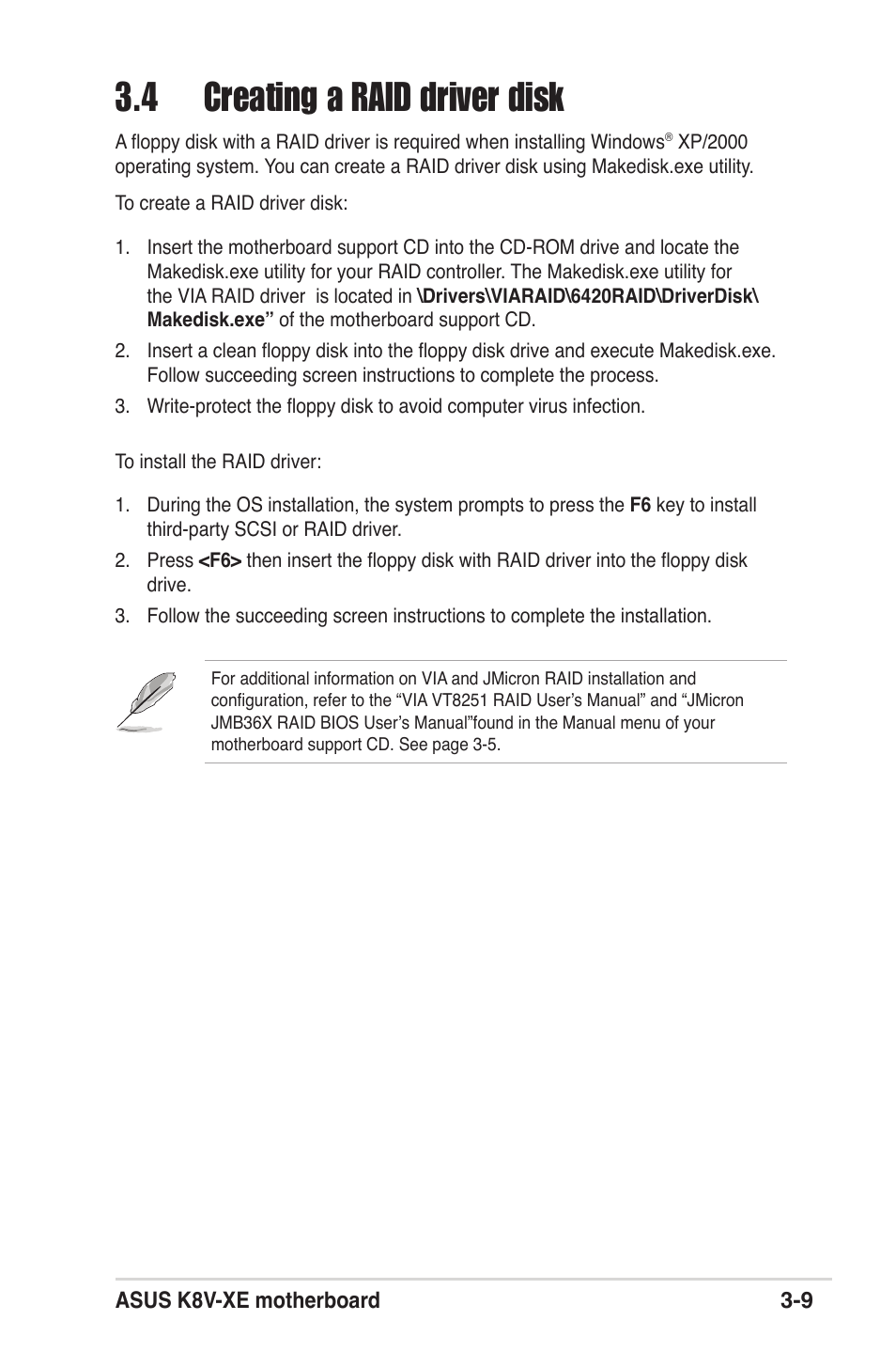 4 creating a raid driver disk | Asus K8V-XE User Manual | Page 83 / 86