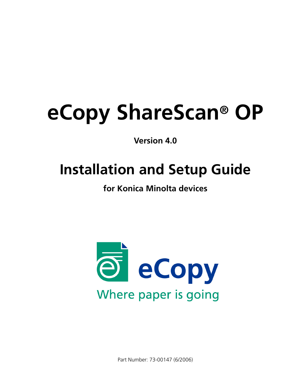Konica Minolta eCopy User Manual | 224 pages