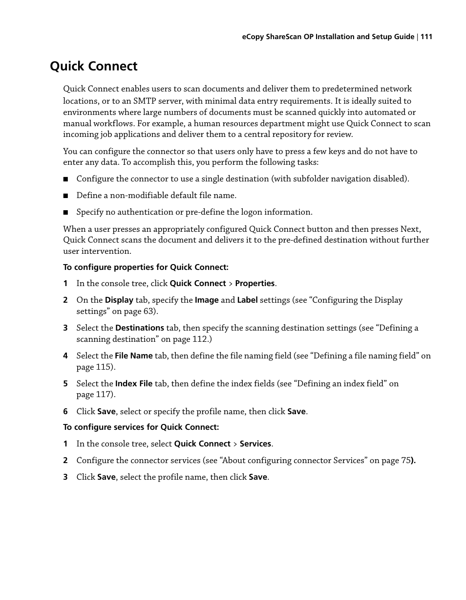 Quick connect | Konica Minolta eCopy User Manual | Page 119 / 224