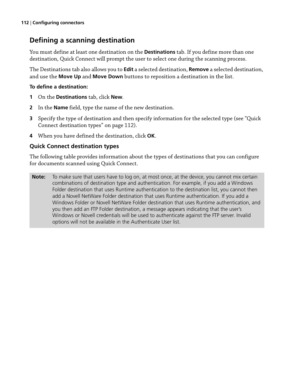 Defining a scanning destination, Select the, Destinations | Konica Minolta eCopy User Manual | Page 120 / 224